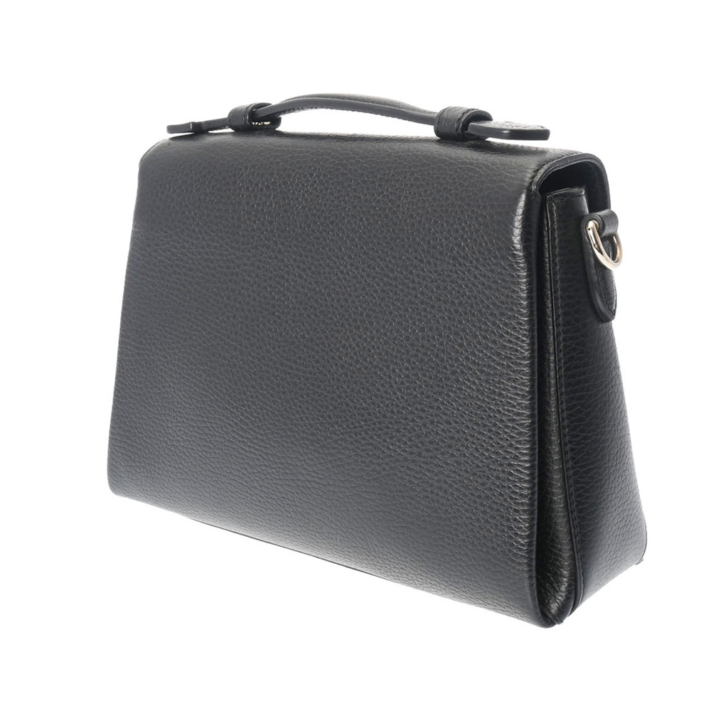 Gucci Chain Leather Interlocking GG Shoulder Bag Black
